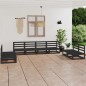 vidaXL Set Divani da Giardino 8 pz Nero in Legno Massello di Pino vidaXL Set Divani da Giardino 8 pz Nero in Legno Massello di Pino