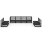 vidaXL Set Divani da Giardino 8 pz Nero in Legno Massello di Pino vidaXL Set Divani da Giardino 8 pz Nero in Legno Massello di Pino