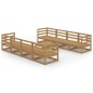 vidaXL Set Salotto da Giardino 9pz Marrone Ambra Legno Massello Pino
