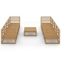vidaXL Set Salotto da Giardino 9pz Marrone Ambra Legno Massello Pino