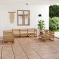 vidaXL Set Salotto da Giardino 7pz Marrone Ambra Legno Massello Pino vidaXL Set Salotto da Giardino 7pz Marrone Ambra Legno Massello Pino