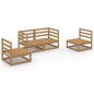 vidaXL Set Salotto da Giardino 4pz Marrone Ambra Legno Massello Pino vidaXL Set Salotto da Giardino 4pz Marrone Ambra Legno Massello Pino