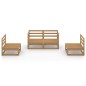 vidaXL Set Salotto da Giardino 4pz Marrone Ambra Legno Massello Pino vidaXL Set Salotto da Giardino 4pz Marrone Ambra Legno Massello Pino
