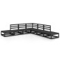 vidaXL Set Divani da Giardino 7 pz Nero in Legno Massello di Pino vidaXL Set Divani da Giardino 7 pz Nero in Legno Massello di Pino