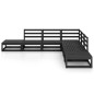 vidaXL Set Divani da Giardino 7 pz Nero in Legno Massello di Pino vidaXL Set Divani da Giardino 7 pz Nero in Legno Massello di Pino