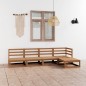 vidaXL Set Salotto da Giardino 5pz Marrone Ambra Legno Massello Pino vidaXL Set Salotto da Giardino 5pz Marrone Ambra Legno Massello Pino