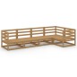 vidaXL Set Salotto da Giardino 5pz Marrone Ambra Legno Massello Pino vidaXL Set Salotto da Giardino 5pz Marrone Ambra Legno Massello Pino