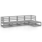 vidaXL Set Divani da Giardino 5 pz Grigio in Legno Massello di Pino vidaXL Set Divani da Giardino 5 pz Grigio in Legno Massello di Pino
