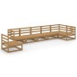vidaXL Set Salotto da Giardino 7pz Marrone Ambra Legno Massello Pino vidaXL Set Salotto da Giardino 7pz Marrone Ambra Legno Massello Pino