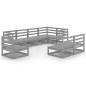 vidaXL Set Divani da Giardino 8 pz Grigio in Legno Massello di Pino vidaXL Set Divani da Giardino 8 pz Grigio in Legno Massello di Pino