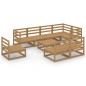vidaXL Set Divani da Giardino 9 pz Marrone Ambra Legno Massello Pino vidaXL Set Divani da Giardino 9 pz Marrone Ambra Legno Massello Pino