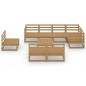 vidaXL Set Divani da Giardino 9 pz Marrone Ambra Legno Massello Pino vidaXL Set Divani da Giardino 9 pz Marrone Ambra Legno Massello Pino
