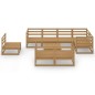 vidaXL Set Salotto da Giardino 9pz Marrone Ambra Legno Massello Pino vidaXL Set Salotto da Giardino 9pz Marrone Ambra Legno Massello Pino