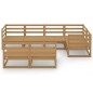 vidaXL Set Salotto da Giardino 7pz Marrone Ambra Legno Massello Pino vidaXL Set Salotto da Giardino 7pz Marrone Ambra Legno Massello Pino