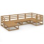 vidaXL Set Salotto da Giardino 6pz Marrone Ambra Legno Massello Pino vidaXL Set Salotto da Giardino 6pz Marrone Ambra Legno Massello Pino