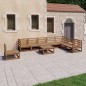 vidaXL Set Divani da Giardino 9 pz Marrone Ambra Legno Massello Pino vidaXL Set Divani da Giardino 9 pz Marrone Ambra Legno Massello Pino