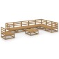 vidaXL Set Divani da Giardino 9 pz Marrone Ambra Legno Massello Pino vidaXL Set Divani da Giardino 9 pz Marrone Ambra Legno Massello Pino