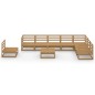 vidaXL Set Divani da Giardino 9 pz Marrone Ambra Legno Massello Pino vidaXL Set Divani da Giardino 9 pz Marrone Ambra Legno Massello Pino