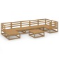 vidaXL Set Salotto da Giardino 8pz Marrone Ambra Legno Massello Pino vidaXL Set Salotto da Giardino 8pz Marrone Ambra Legno Massello Pino