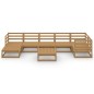 vidaXL Set Salotto da Giardino 8pz Marrone Ambra Legno Massello Pino vidaXL Set Salotto da Giardino 8pz Marrone Ambra Legno Massello Pino