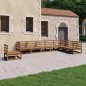 vidaXL Set Salotto da Giardino 8pz Marrone Ambra Legno Massello Pino vidaXL Set Salotto da Giardino 8pz Marrone Ambra Legno Massello Pino