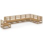 vidaXL Set Salotto da Giardino 8pz Marrone Ambra Legno Massello Pino vidaXL Set Salotto da Giardino 8pz Marrone Ambra Legno Massello Pino