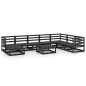 vidaXL Set Divani da Giardino 9 pz Nero in Legno Massello di Pino vidaXL Set Divani da Giardino 9 pz Nero in Legno Massello di Pino