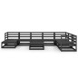 vidaXL Set Divani da Giardino 9 pz Nero in Legno Massello di Pino vidaXL Set Divani da Giardino 9 pz Nero in Legno Massello di Pino