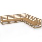 vidaXL Set Salotto da Giardino 7pz Marrone Ambra Legno Massello Pino vidaXL Set Salotto da Giardino 7pz Marrone Ambra Legno Massello Pino