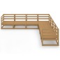 vidaXL Set Salotto da Giardino 7pz Marrone Ambra Legno Massello Pino vidaXL Set Salotto da Giardino 7pz Marrone Ambra Legno Massello Pino