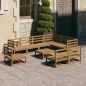 vidaXL Set Salotto da Giardino 10 pz Marrone Ambra Legno Massello Pino vidaXL Set Salotto da Giardino 10 pz Marrone Ambra Legno Massello Pino
