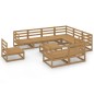 vidaXL Set Salotto da Giardino 10 pz Marrone Ambra Legno Massello Pino vidaXL Set Salotto da Giardino 10 pz Marrone Ambra Legno Massello Pino