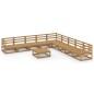 vidaXL Set Salotto da Giardino 10pz Marrone Ambra Legno Massello Pino vidaXL Set Salotto da Giardino 10pz Marrone Ambra Legno Massello Pino