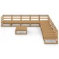 vidaXL Set Salotto da Giardino 10pz Marrone Ambra Legno Massello Pino vidaXL Set Salotto da Giardino 10pz Marrone Ambra Legno Massello Pino