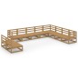 vidaXL Set Salotto da Giardino 10pz Marrone Ambra Legno Massello Pino vidaXL Set Salotto da Giardino 10pz Marrone Ambra Legno Massello Pino