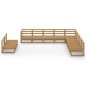 vidaXL Set Salotto da Giardino 10pz Marrone Ambra Legno Massello Pino vidaXL Set Salotto da Giardino 10pz Marrone Ambra Legno Massello Pino
