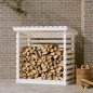Portalegna Bianco 108x73x108 cm in Legno Massello di Pino Portalegna Bianco 108x73x108 cm in Legno Massello di Pino