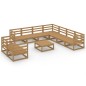 vidaXL Set Divani da Giardino 10 pz Marrone Ambra Legno Massello Pino vidaXL Set Divani da Giardino 10 pz Marrone Ambra Legno Massello Pino