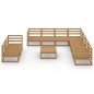 vidaXL Set Divani da Giardino 10 pz Marrone Ambra Legno Massello Pino vidaXL Set Divani da Giardino 10 pz Marrone Ambra Legno Massello Pino