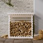 Portalegna Bianco 108x73x108 cm in Legno Massello di Pino Portalegna Bianco 108x73x108 cm in Legno Massello di Pino