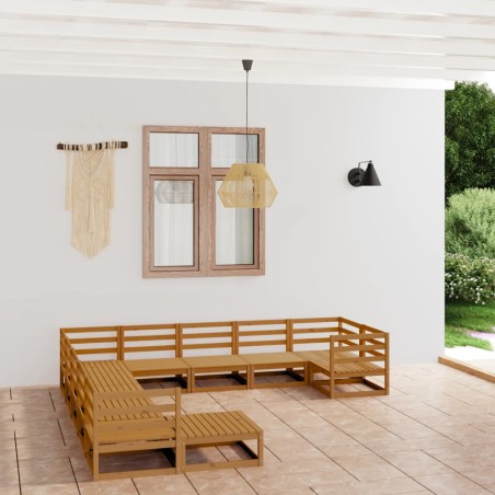 vidaXL Set Divani da Giardino 11 pz in Legno Massello di Pino