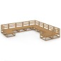 vidaXL Set Divani da Giardino 11 pz in Legno Massello di Pino