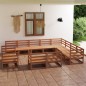 vidaXL Set Divani da Giardino 12 pz Marrone Ambra Legno Massello Pino vidaXL Set Divani da Giardino 12 pz Marrone Ambra Legno Massello Pino