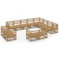 vidaXL Set Divani da Giardino 12 pz Marrone Ambra Legno Massello Pino vidaXL Set Divani da Giardino 12 pz Marrone Ambra Legno Massello Pino