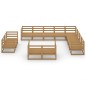 vidaXL Set Divani da Giardino 12 pz Marrone Ambra Legno Massello Pino vidaXL Set Divani da Giardino 12 pz Marrone Ambra Legno Massello Pino