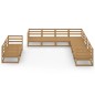 vidaXL Set Salotto da Giardino 9pz Marrone Ambra Legno Massello Pino