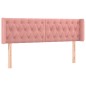 Testiera ad Orecchio Rosa 163x16x78/88 cm in Velluto