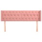 Testiera ad Orecchio Rosa 163x16x78/88 cm in Velluto