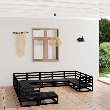 vidaXL Set Divani da Giardino 12 pz in Legno Massello di Pino