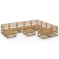 vidaXL Set Divani da Giardino 11 pz in Legno Massello di Pino